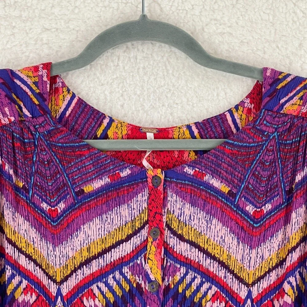 Free‎ People Dream All Night Printed Playsuit Romper Womens Short Sleeve Size XS